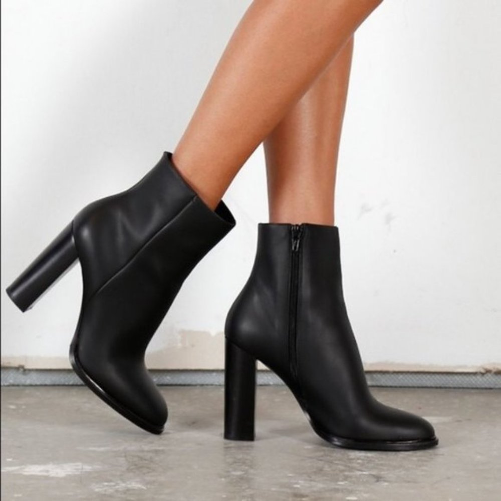 Vince Black Leather Ankle Booties